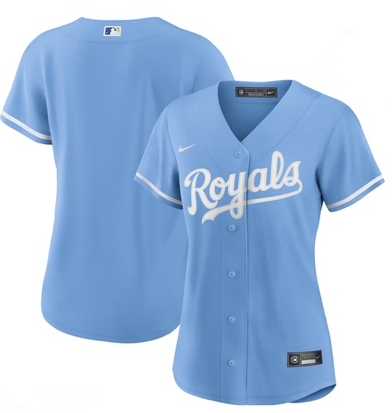 Womens Kansas City Royals Customized Light Blue Jersey